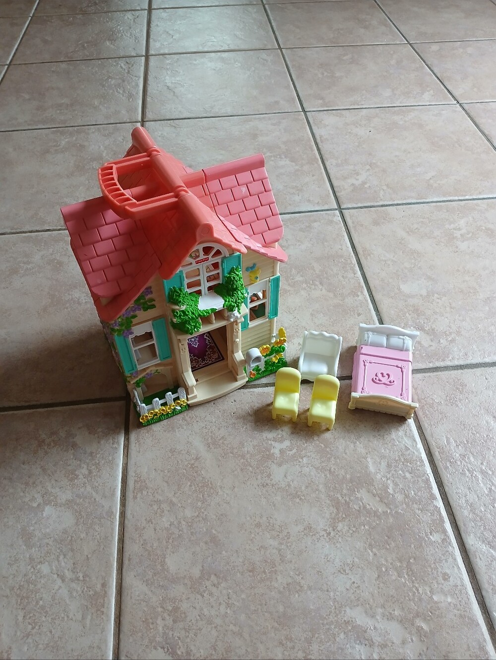 Vtg 2000's Mattel Fisher Price Loving Family Sweet Streets Country Cottage